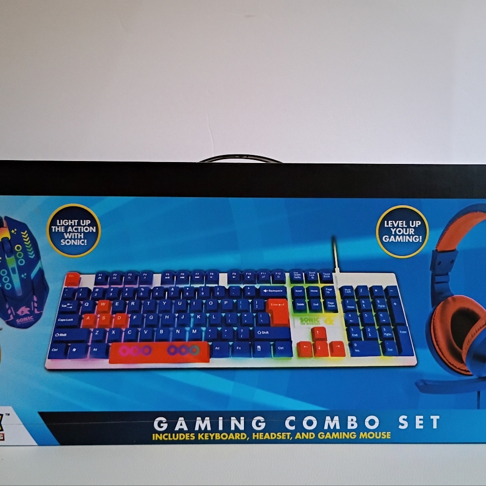 Blue and Red Gaming Keyboard with LED Lighting